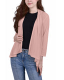 Petite 3/4 Sleeve Solid Cardigan