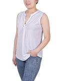 Petite Sleeveless Swiss Dot Top 2 - PLUS