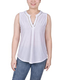 Petite Sleeveless Swiss Dot Top 2 - PLUS