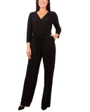 3/4 Sleeve Belted Jumpsuit 1