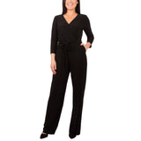 3/4 Sleeve Belted Jumpsuit 1