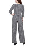 3/4 Sleeve Belted Jumpsuit 1