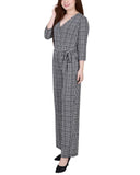 3/4 Sleeve Belted Jumpsuit 1