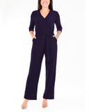 3/4 Sleeve Belted Jumpsuit 1