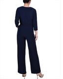 3/4 Sleeve Belted Jumpsuit 3