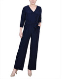 3/4 Sleeve Belted Jumpsuit 3