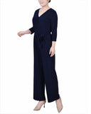 3/4 Sleeve Belted Jumpsuit 3