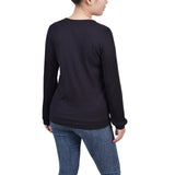 Long Sleeve Ribbed Pearl Trimmed Top 2