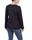 Long Sleeve Ribbed Pearl Trimmed Top 2