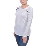 Long Sleeve Ribbed Button Detail Top 2