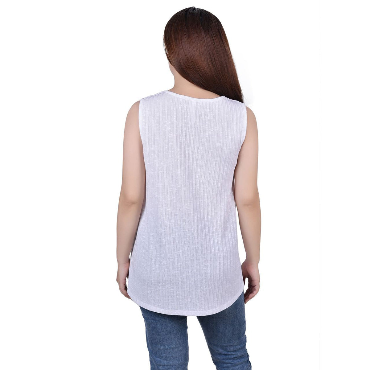 Petite Sleeveless Top With Triple Rings