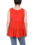 Petite Sleeveless Tiered Blouse