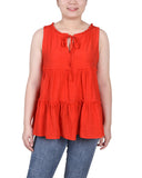 Petite Sleeveless Tiered Blouse