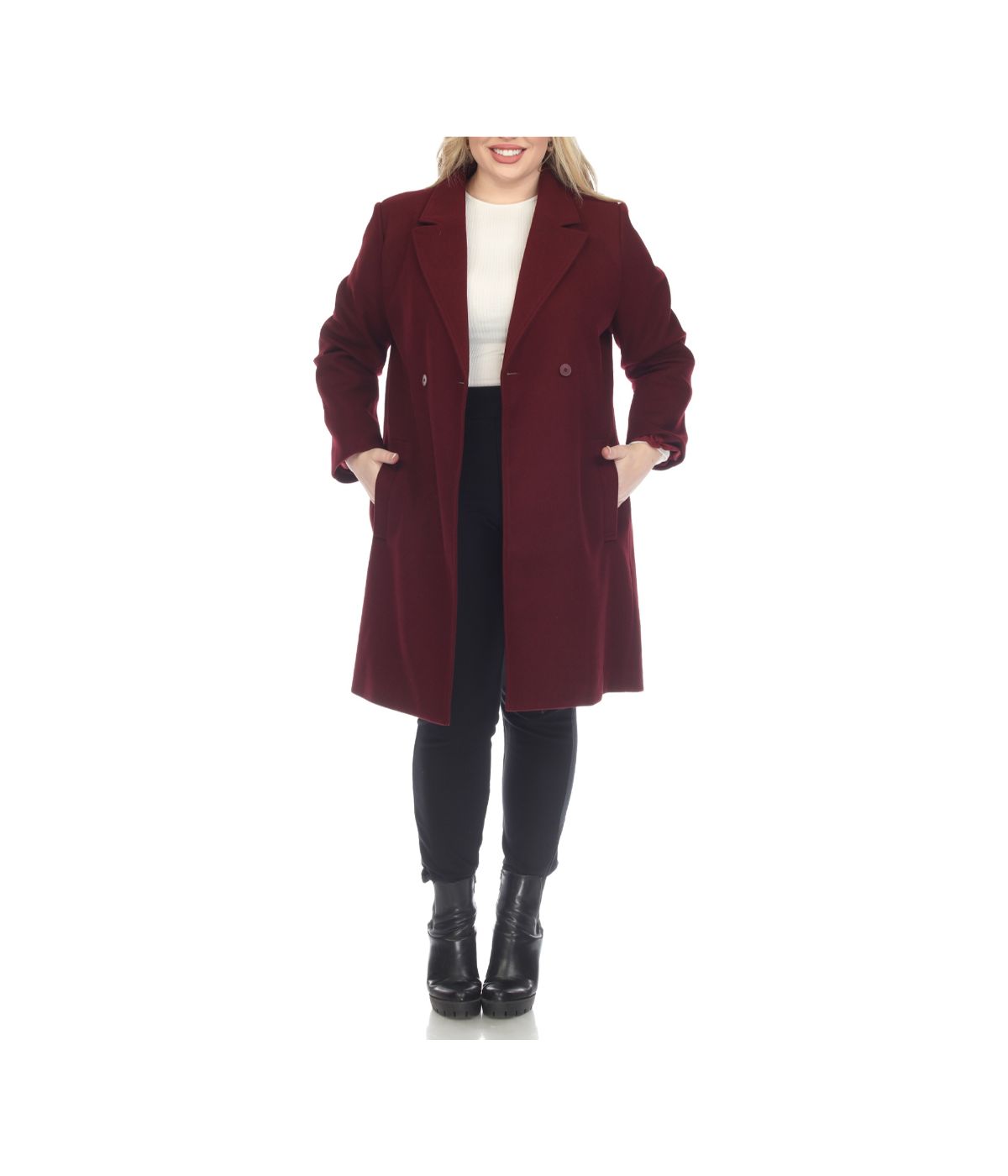 Plus Size Classic Walker Coat Burgundy