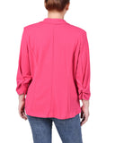 Petite 3/4 Sleeve Scuba Crepe Jacket - PLUS