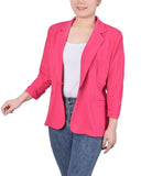 Petite 3/4 Sleeve Scuba Crepe Jacket - PLUS