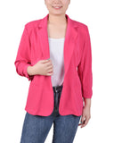 Petite 3/4 Sleeve Scuba Crepe Jacket - PLUS