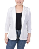 Petite 3/4 Sleeve Scuba Crepe Jacket - PLUS