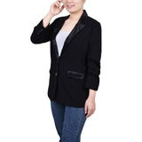 Satin Lapel Scuba Crepe Jacket 2