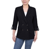 Long Sleeve Double Breasted Crepe Jacket 2