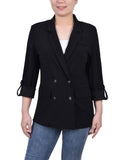 Long Sleeve Double Breasted Crepe Jacket 2