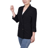 Long Sleeve Double Breasted Crepe Jacket 2