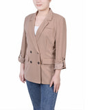 Long Sleeve Double Breasted Crepe Jacket 2