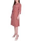 3/4 Roll Tab Sleeve Belted Shirtdress 2