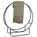 Heavy-Duty Steel Firewood Log Hoop Storage Rack with Weather-Resistant PVC Log Hoop Cover