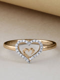 1/10ct TDW Diamond Dual Heart Fashion Ring