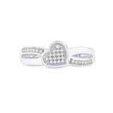 1/10ct TDW Diamond Heart Fashion Ring