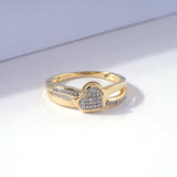 1/10ct TDW Diamond Heart Fashion Ring