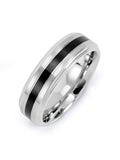 Men's Single Black Inlay Band Ring