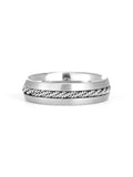 Men's Engravable Rope Inlay Ring