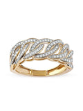 1/4ct TDW Diamond Double Cuban Link Mens Ring