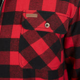 Zip-Front Sherpa-Lined Flannel Shirt Jacket