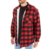 Sherpa-Lined Cotton Flannel Shirt Jacket