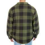 Sherpa-Lined Plaid Fleece Shirt Jacket