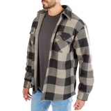 Sherpa-Lined Plaid Fleece Shirt Jacket