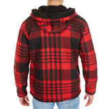 Butter-Sherpa Lined Plaid Polar Fleece Full Zip Hooded Jacket