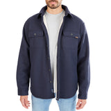 Sherpa-Lined Heather Thermal Shirt Jacket