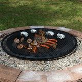 Heavy-Duty Steel Round X-Marks Fire Pit Cooking Grilling BBQ Grate