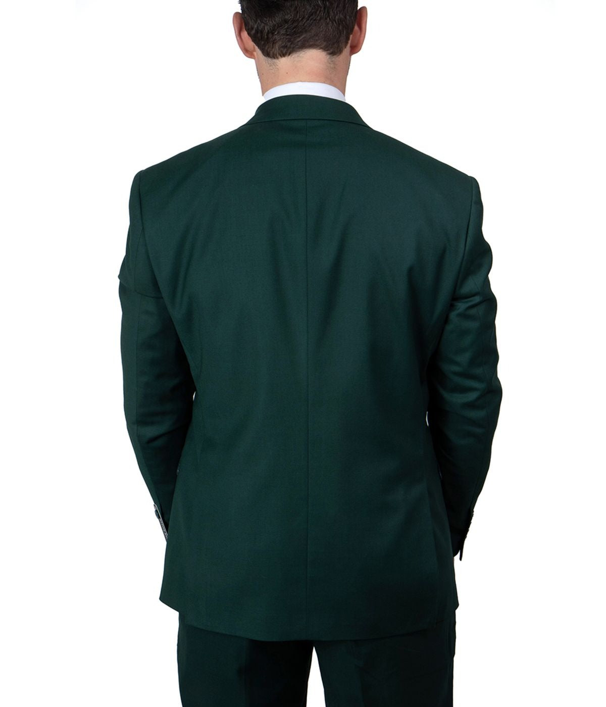 Mens Three Piece Solid Notch Lapel Suit With Matching Vest Green