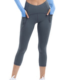 BloqUV Women's UPF 50+ Sun Protection Compression Capri Leggings-XL-Smoke-1