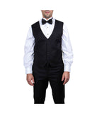 Mens Three Piece Satin Shawl Collar Tuxedo With Matching Vest Black