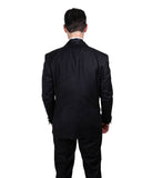 Mens Three Piece Satin Shawl Collar Tuxedo With Matching Vest Black