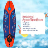 6' Surfboard Foamie Body Surfing Board With 3 Fins & Leash For Kids Adults