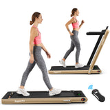 2.25 Horsepower 2 in 1 Folding Treadmill with  APP Speaker Remote Control