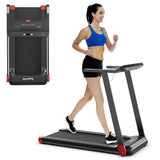 Folding Electric Treadmill Compact Walking Running Machine with APP Control Speaker