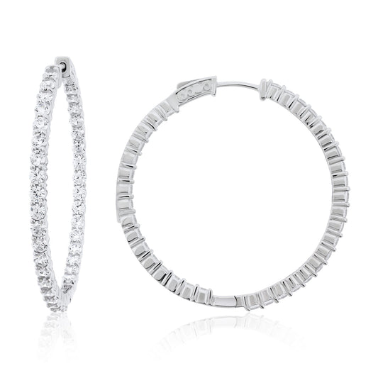 Sterling-Silver-CZ-Inside-Out-Hoops-Clear stone-9.6 grams-2